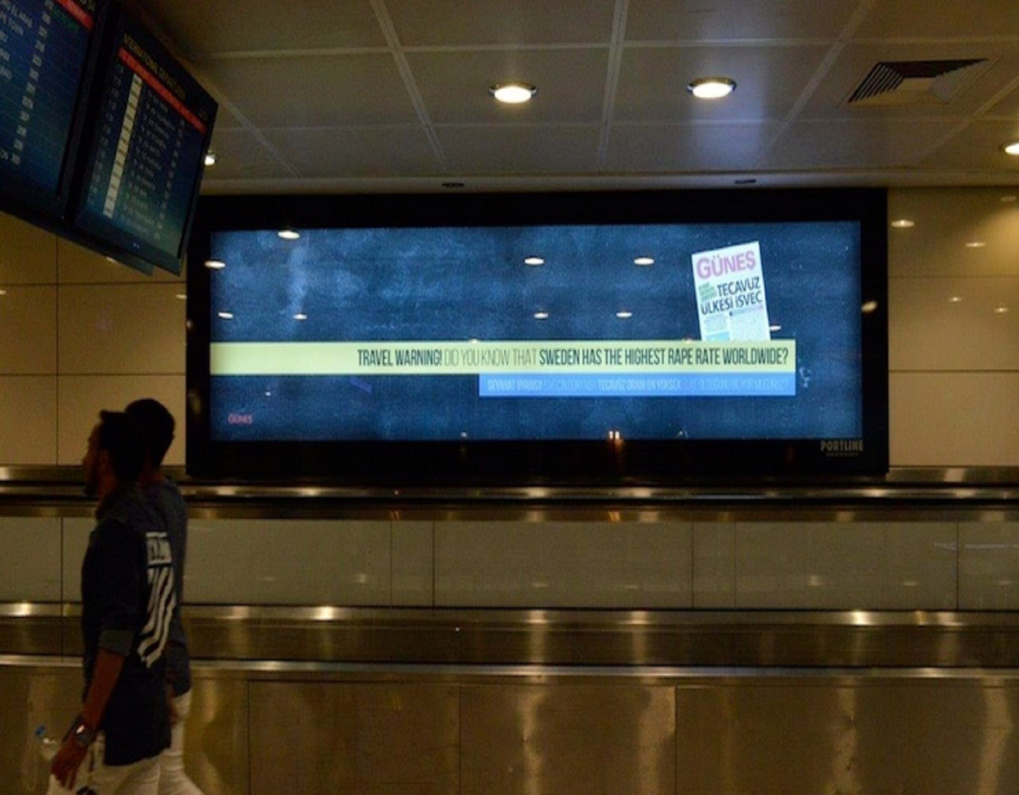 İsveç’e misilleme: Atatürk Havalimanı’ndaki panolarda ‘ tevacüz uyarısı’ yazısı